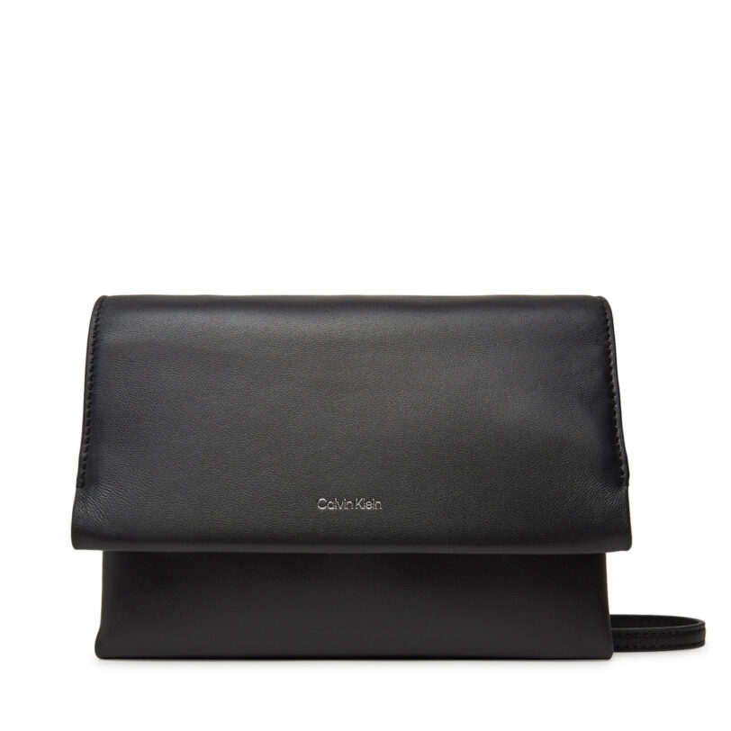 Дамска чанта Calvin Klein Ck Narrate Leather Mini Bag K60K613005 Черен цвят на ниска цена