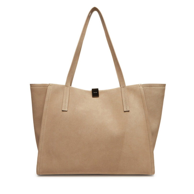 Дамска чанта Calvin Klein Ck Narrate Shopper_Suede K60K612983 Бежов цвят на ниска цена