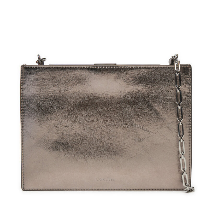 Дамска чанта Calvin Klein Ck Night Square Crossbody_Shiny K60K612793 Сребрист цвят на ниска цена