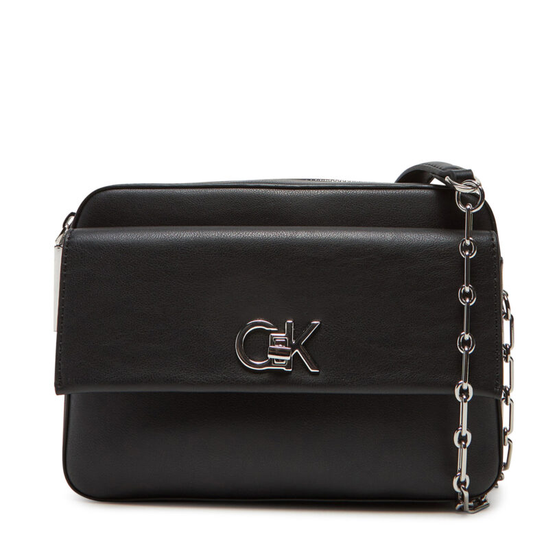 Дамска чанта Calvin Klein Ck Re-Lock Pocket Camera Bag LV04F3102G Черен цвят на ниска цена
