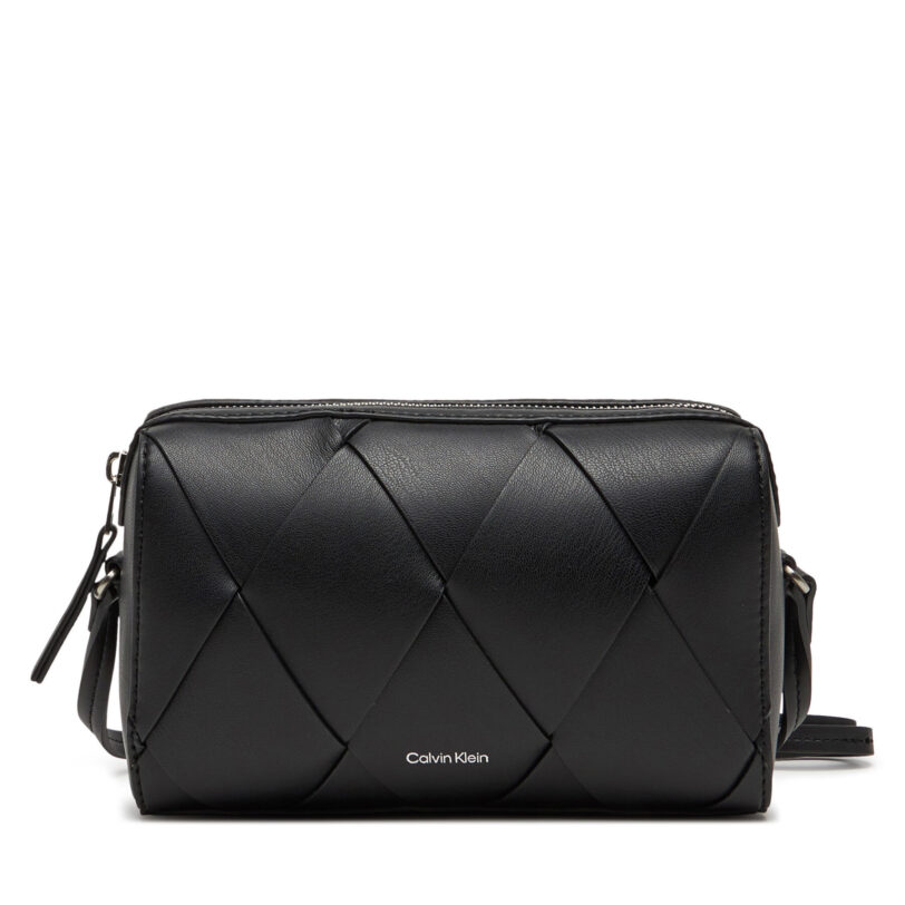 Дамска чанта Calvin Klein Ck Woven Camera Bag K60K613002 Черен цвят на ниска цена