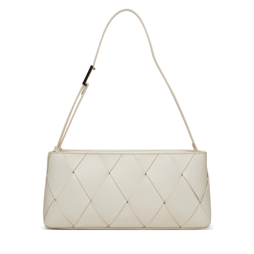 Дамска чанта Calvin Klein Ck Woven Elongated Shoulder Bag K60K612992 Бял цвят на ниска цена