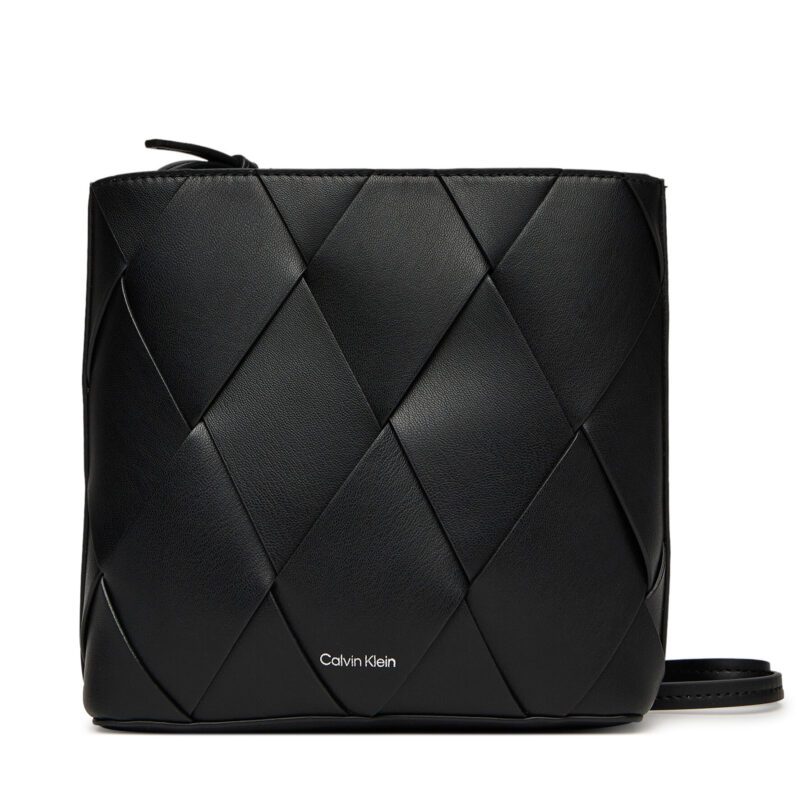 Дамска чанта Calvin Klein Ck Woven Square Crossbody K60K612991 Черен цвят на ниска цена