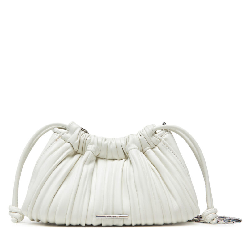 Дамска чанта Calvin Klein Drawstring Plisse Conv Mini Cb P LV04F3077G Бял цвят на ниска цена