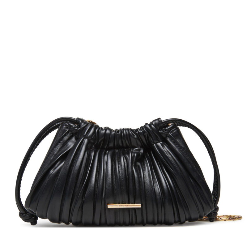Дамска чанта Calvin Klein Drawstring Plisse Conv Mini Cb P LV04F3077G Черен цвят на ниска цена