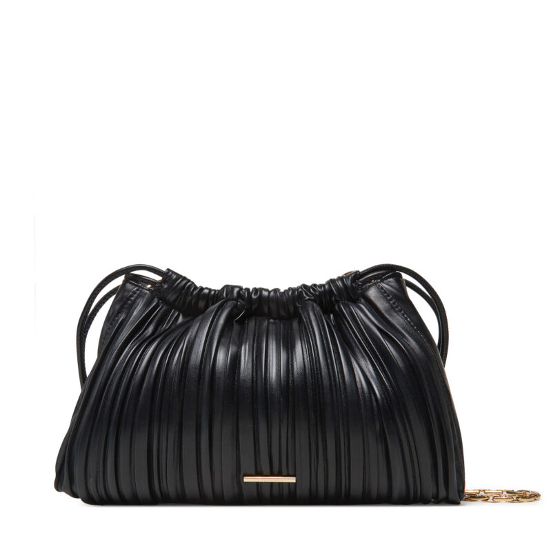 Дамска чанта Calvin Klein Drawstring Plisse Crossbody LV04F3076G Черен цвят на ниска цена