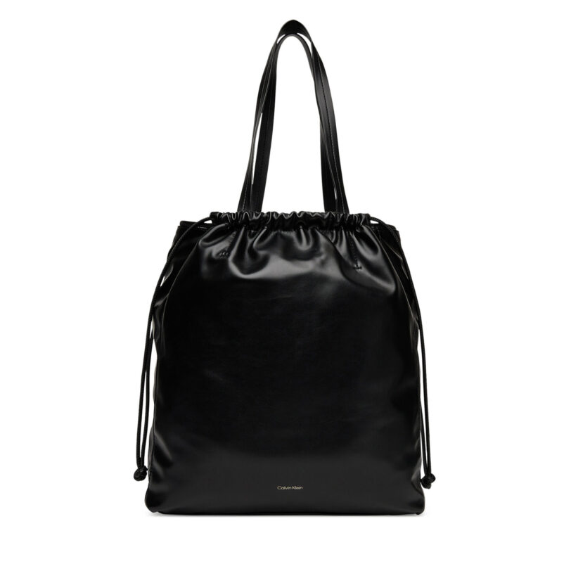 Дамска чанта Calvin Klein Drawstring Tote LV04K3159G Черен цвят на ниска цена