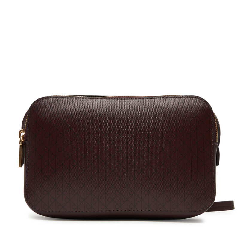 Дамска чанта Calvin Klein Emblem Aop Elongated Camera Bag LV04F3268G Бордо цвят на ниска цена