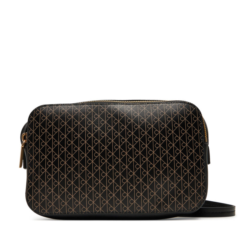Дамска чанта Calvin Klein Emblem Aop Elongated Camera Bag LV04F3268G Черен цвят на ниска цена