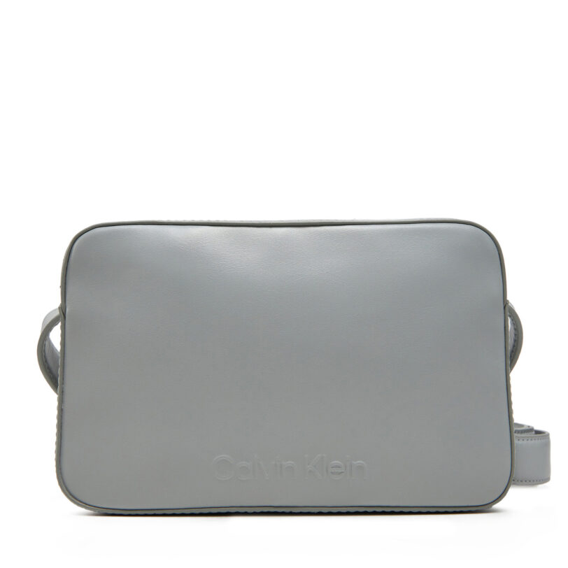 Дамска чанта Calvin Klein Embossed Logo Camera Bag K60K612555 Сив цвят на ниска цена