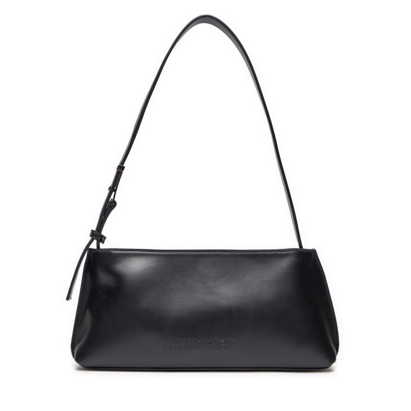 Дамска чанта Calvin Klein Embossed Logo K60K612550 Черен цвят на ниска цена