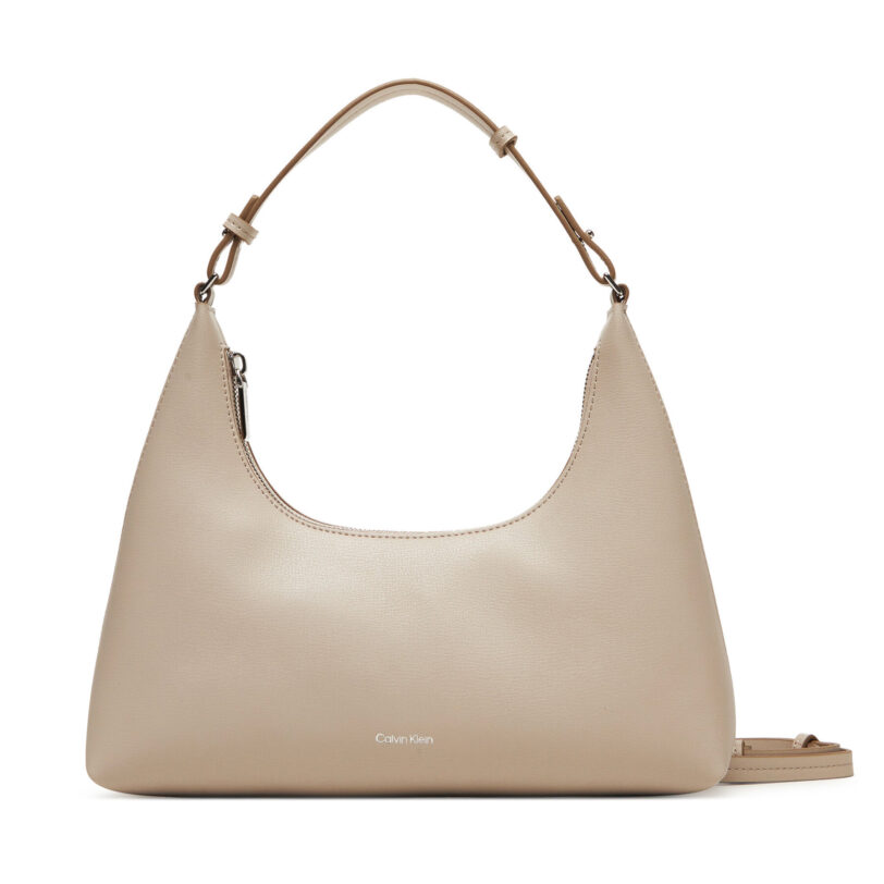 Дамска чанта Calvin Klein Foil Logo Conv Shou?Lder Bag LV04F3272G Бежов цвят на ниска цена