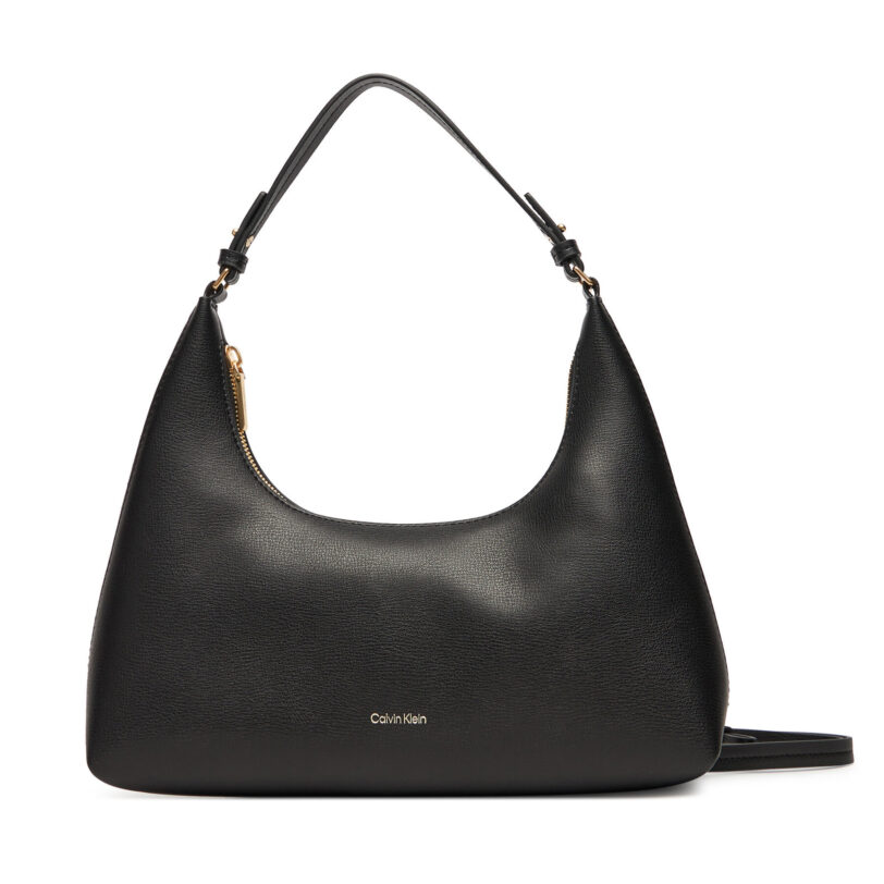 Дамска чанта Calvin Klein Foil Logo Conv Shou?Lder Bag LV04F3272G Черен цвят на ниска цена