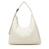 Дамска чанта Calvin Klein Hardware Strap Hobo Shoulder Bag K60K613031 Бял цвят на ниска цена