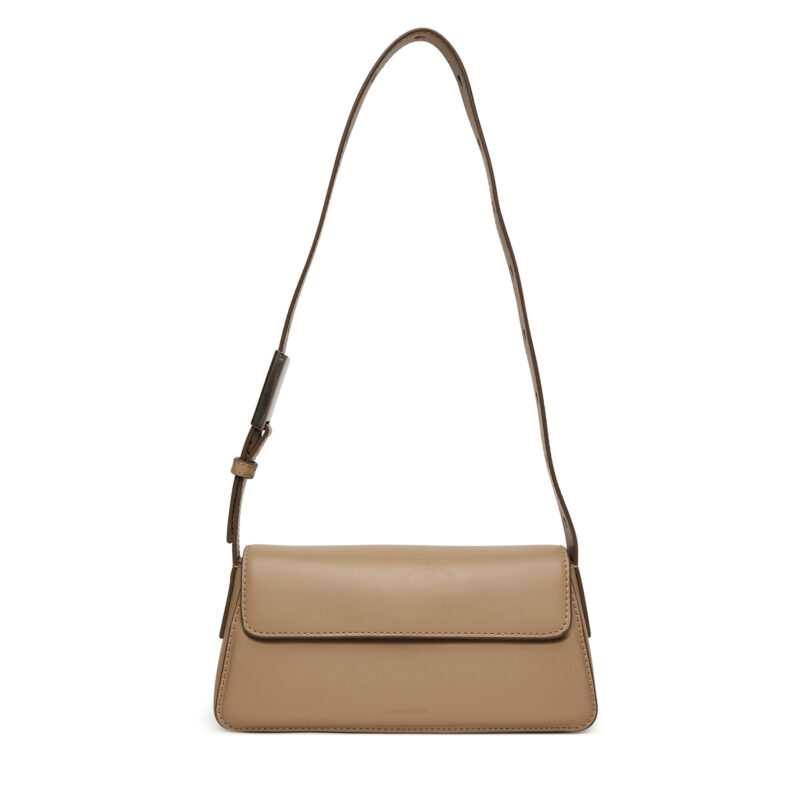 Дамска чанта Calvin Klein Jeans Belted Small Shoulder Bag LV04K3110G Бежов цвят на ниска цена