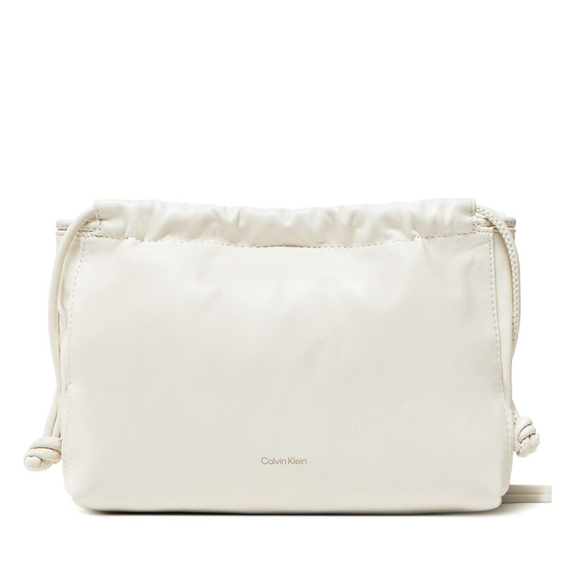 Дамска чанта Calvin Klein Jeans Drawstring Crossbody26 LV04K3060G Екрю цвят на ниска цена