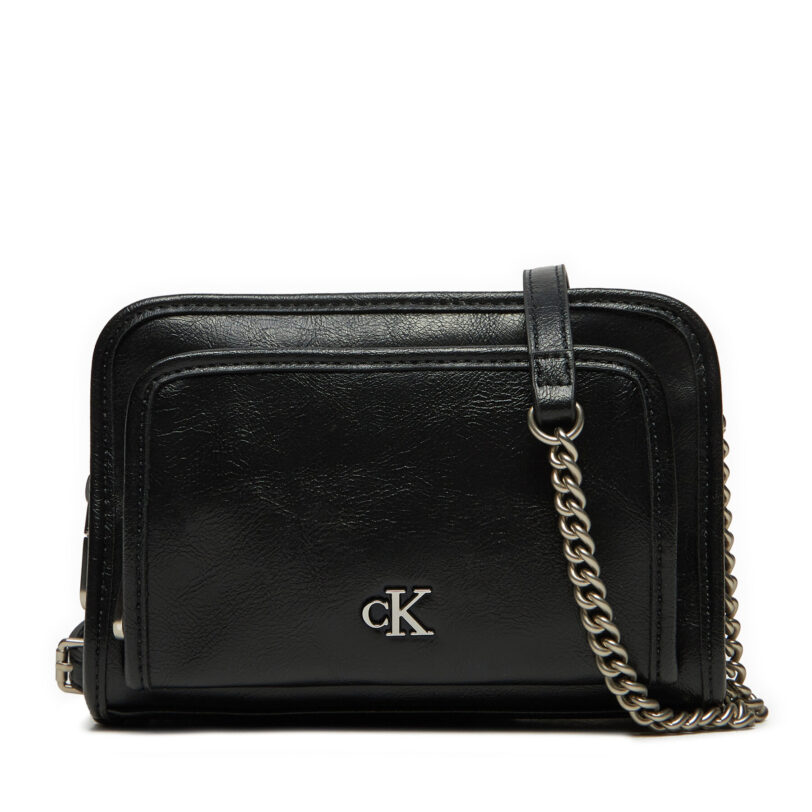 Дамска чанта Calvin Klein Jeans K60K613047 Черен цвят на ниска цена
