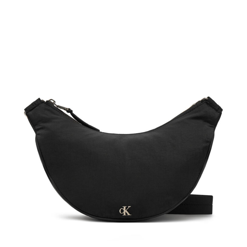 Дамска чанта Calvin Klein Jeans Luna Nylon Sling Bag LV04K3095G Черен цвят на ниска цена