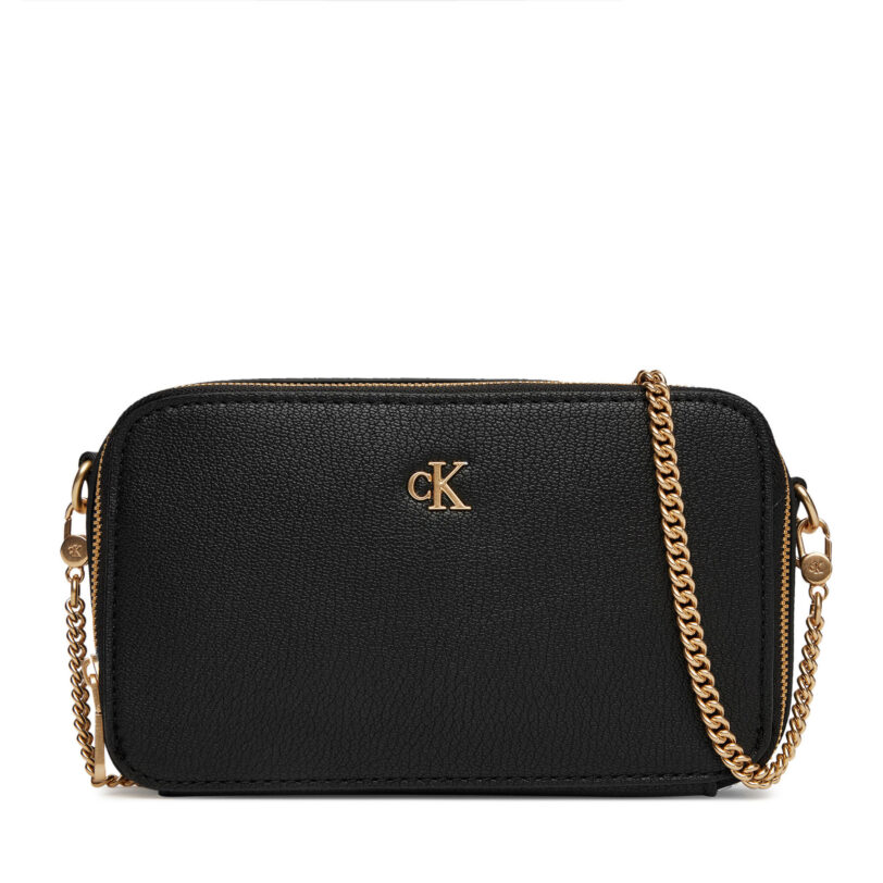 Дамска чанта Calvin Klein Jeans Minimal Mono Camera Bag LV04K1086G Черен цвят на ниска цена