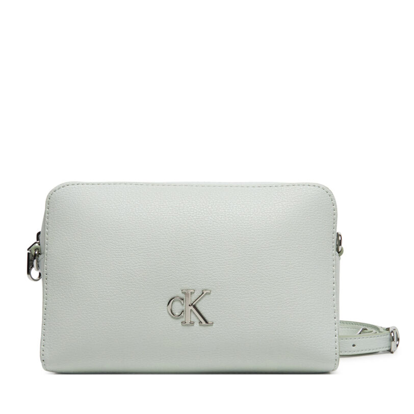 Дамска чанта Calvin Klein Jeans Minimal Monogram Camera Bag 20 LV04K3162G Сив цвят на ниска цена