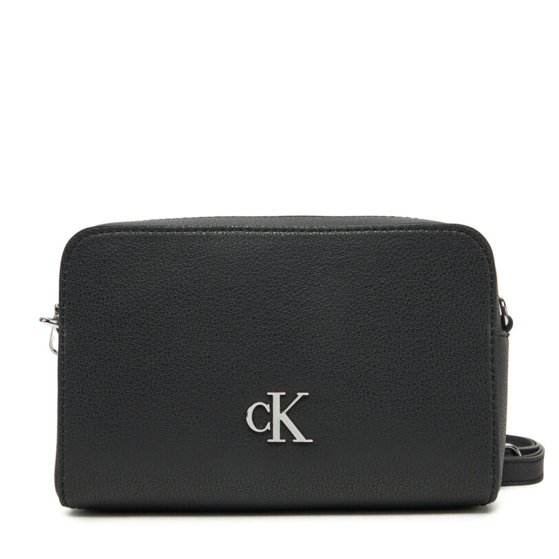 Дамска чанта Calvin Klein Jeans Minimal Monogram Ew Camera Bag LV04K3162G Черен цвят на ниска цена