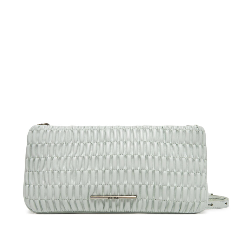 Дамска чанта Calvin Klein Jeans Rouched Zip Top Bag LV04K3090G Сив цвят на ниска цена