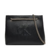 Дамска чанта Calvin Klein Jeans Sculpted Chain Shoulder Bag LV04K3163G Черен цвят на ниска цена