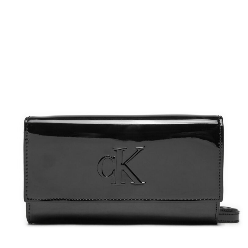 Дамска чанта Calvin Klein Jeans Sculpted Long Fold Im K60K613061 Черен цвят на ниска цена