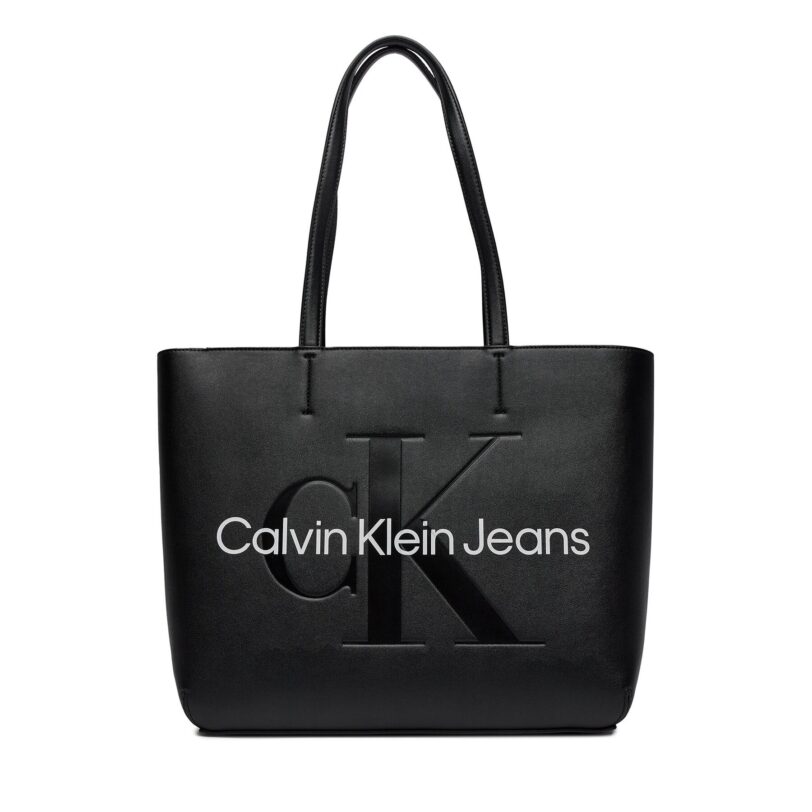 Дамска чанта Calvin Klein Jeans Sculpted Shopper29 Mono K60K610276 Черен цвят на ниска цена