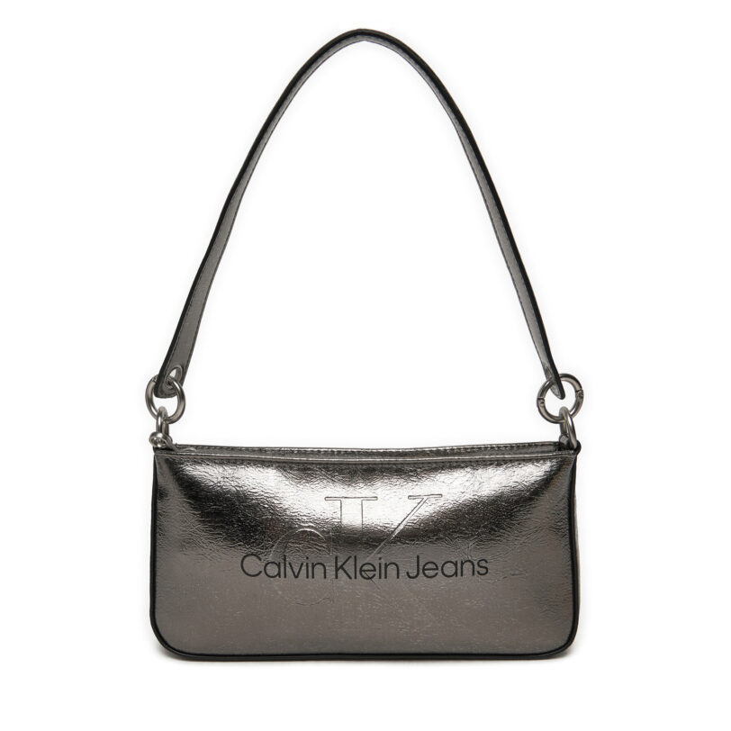 Дамска чанта Calvin Klein Jeans Sculpted Shoulder K60K612732 Сребрист цвят на ниска цена