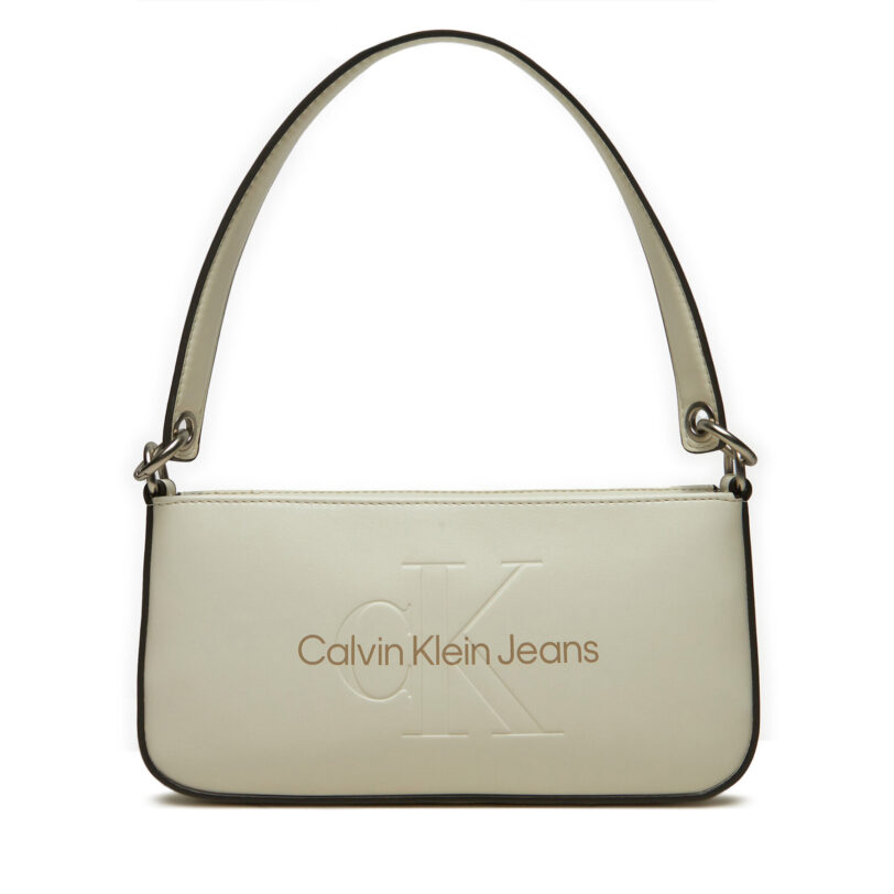Дамска чанта Calvin Klein Jeans Sculpted Shoulder Pouch25 Mono K60K610679 Бежов цвят на ниска цена
