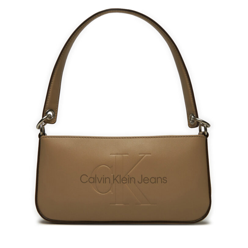 Дамска чанта Calvin Klein Jeans Sculpted Shoulder Pouch25 Mono K60K610679 Кафяв цвят на ниска цена