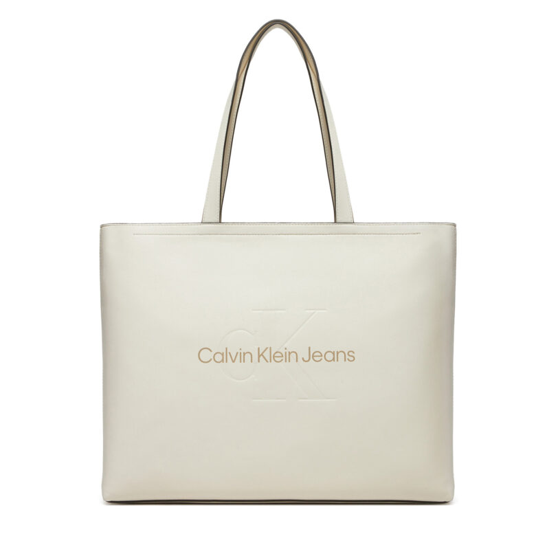 Дамска чанта Calvin Klein Jeans Sculpted Slim K60K612222 Бял цвят на ниска цена