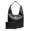 Дамска чанта Calvin Klein Jeans Stone Lock Slouchy Large Shoulde LV04K3149G Черен цвят на ниска цена