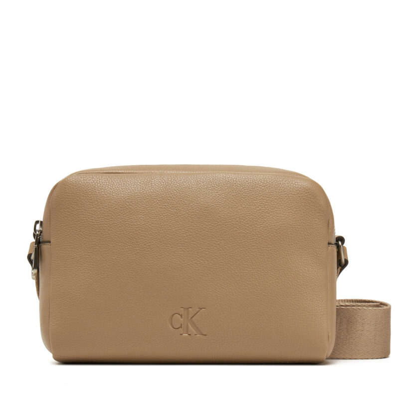 Дамска чанта Calvin Klein Jeans Ultralight Camera Bag21 Pu LV04K3124G Бежов цвят на ниска цена