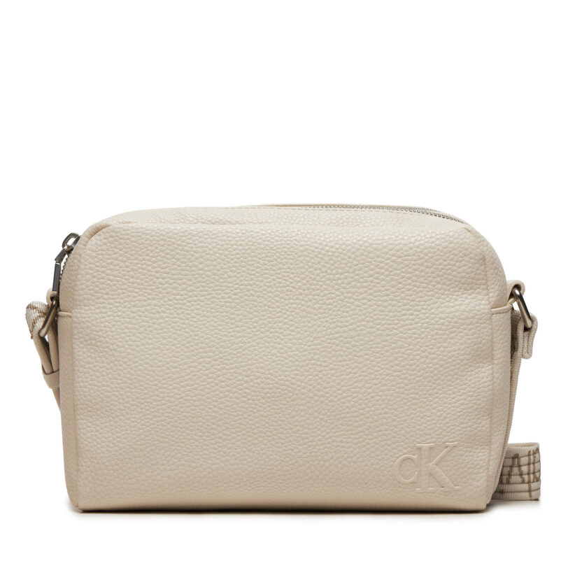 Дамска чанта Calvin Klein Jeans Ultralight DblZip Camerabag 21 K60K612283 Екрю цвят на ниска цена