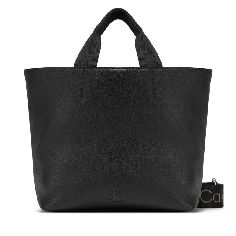 Дамска чанта Calvin Klein Jeans Ultralight Mini Tote LV04K3112G Черен цвят на ниска цена