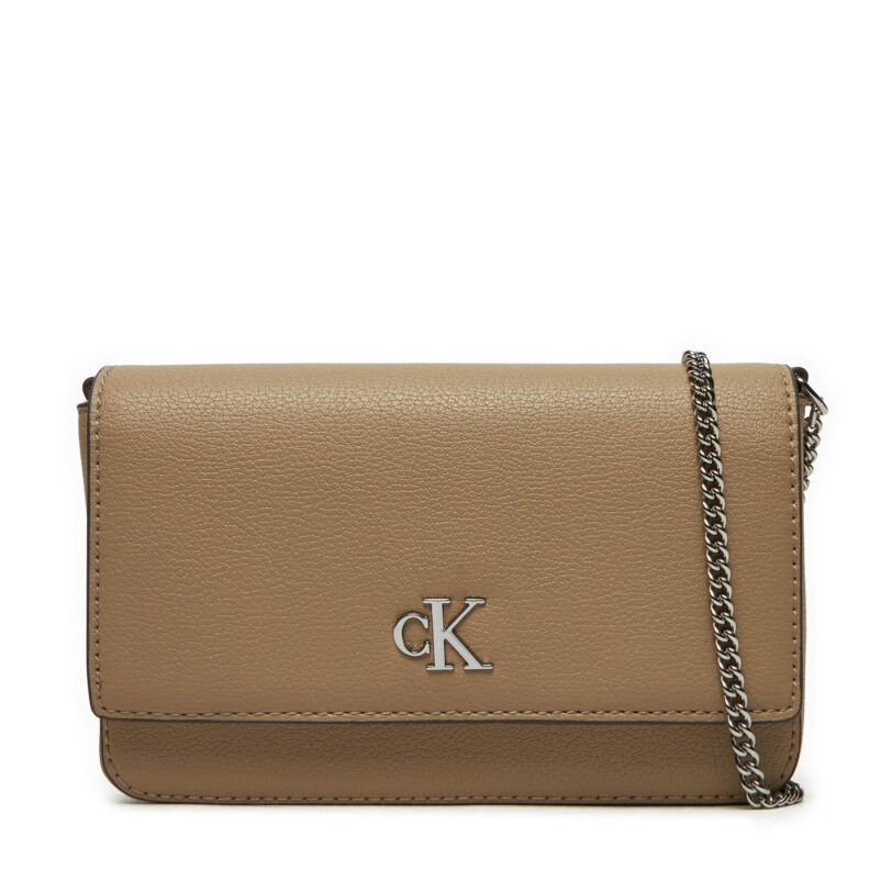 Дамска чанта Calvin Klein K60K612260 Бежов цвят на ниска цена