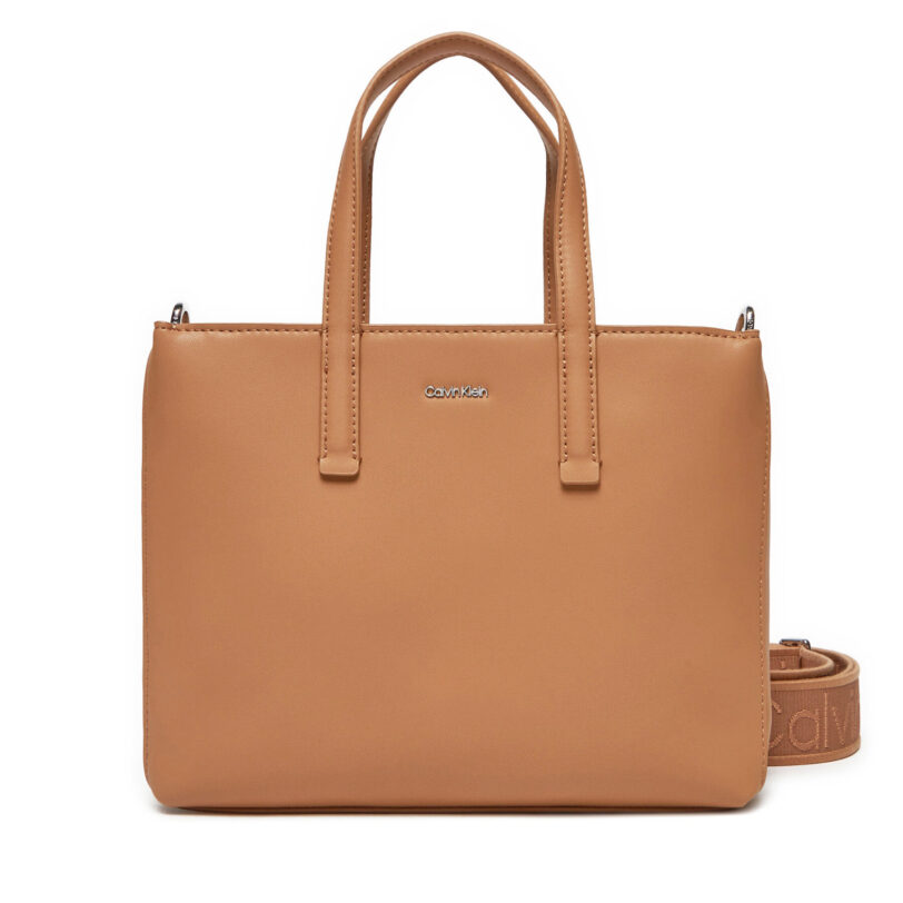 Дамска чанта Calvin Klein K60K612904 Кафяв цвят на ниска цена