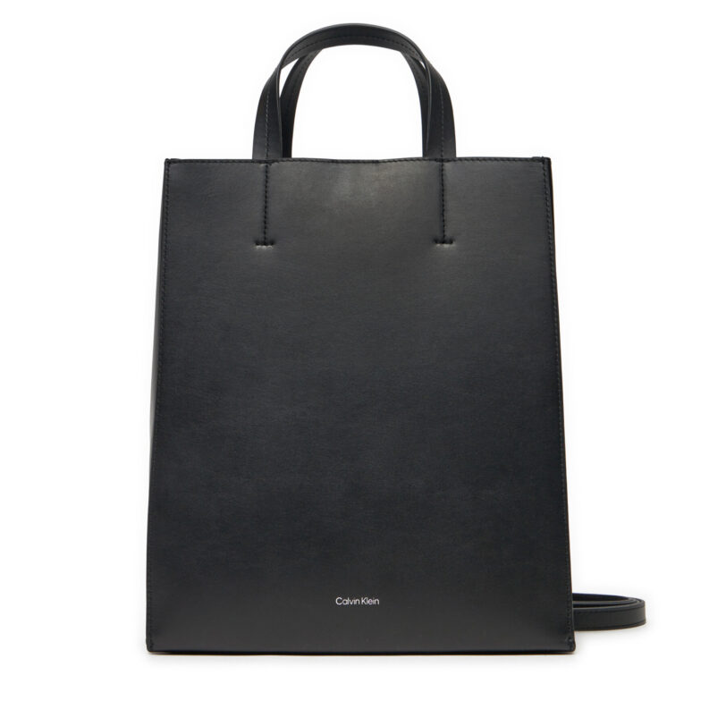 Дамска чанта Calvin Klein Line Lthr Mini Tote 32 LV04F3002G Черен цвят на ниска цена