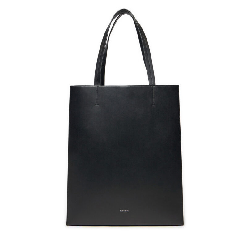 Дамска чанта Calvin Klein Line Lthr Ns Tote 43 LV04F3000G Черен цвят на ниска цена