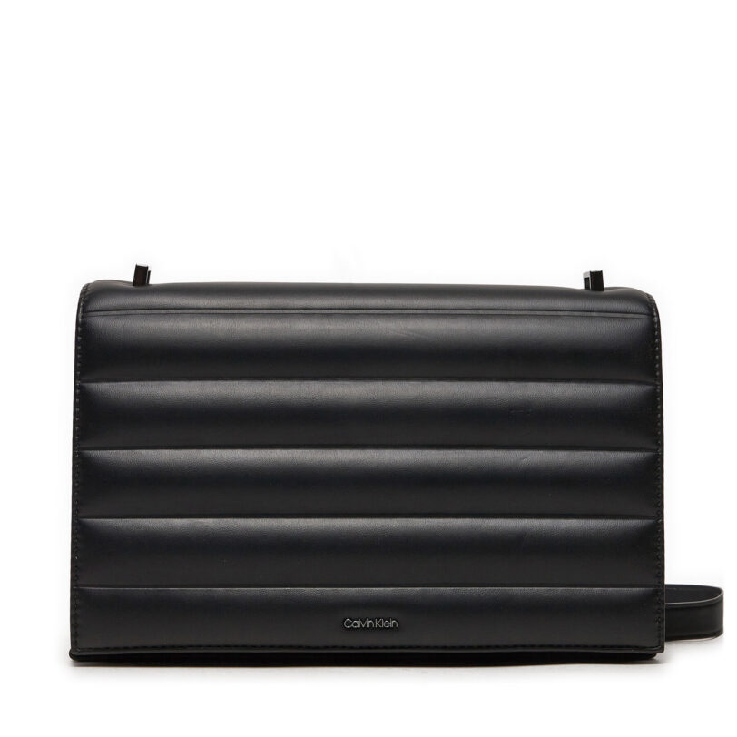 Дамска чанта Calvin Klein Line Quilt Md Conv Shoulder Bag K60K612117 Черен цвят на ниска цена