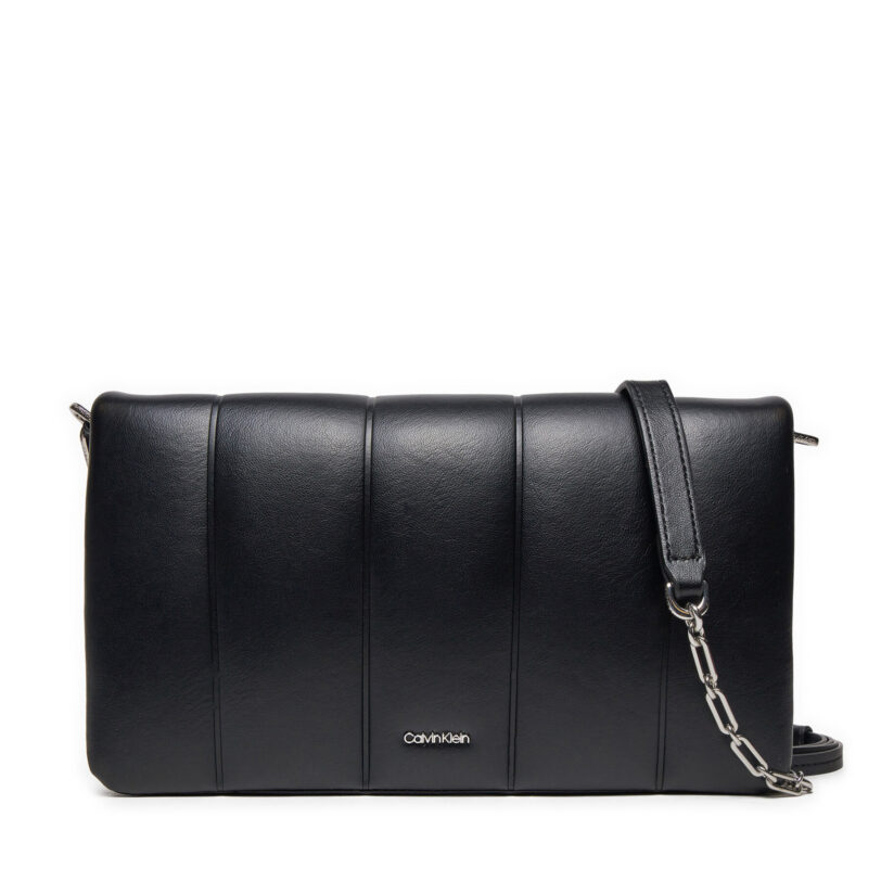Дамска чанта Calvin Klein Line Quilt Shoulder Bag K60K612787 Черен цвят на ниска цена