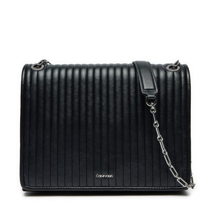 Дамска чанта Calvin Klein Mini Line Quilt Shoulder Bag K60K613080 Черен цвят на ниска цена