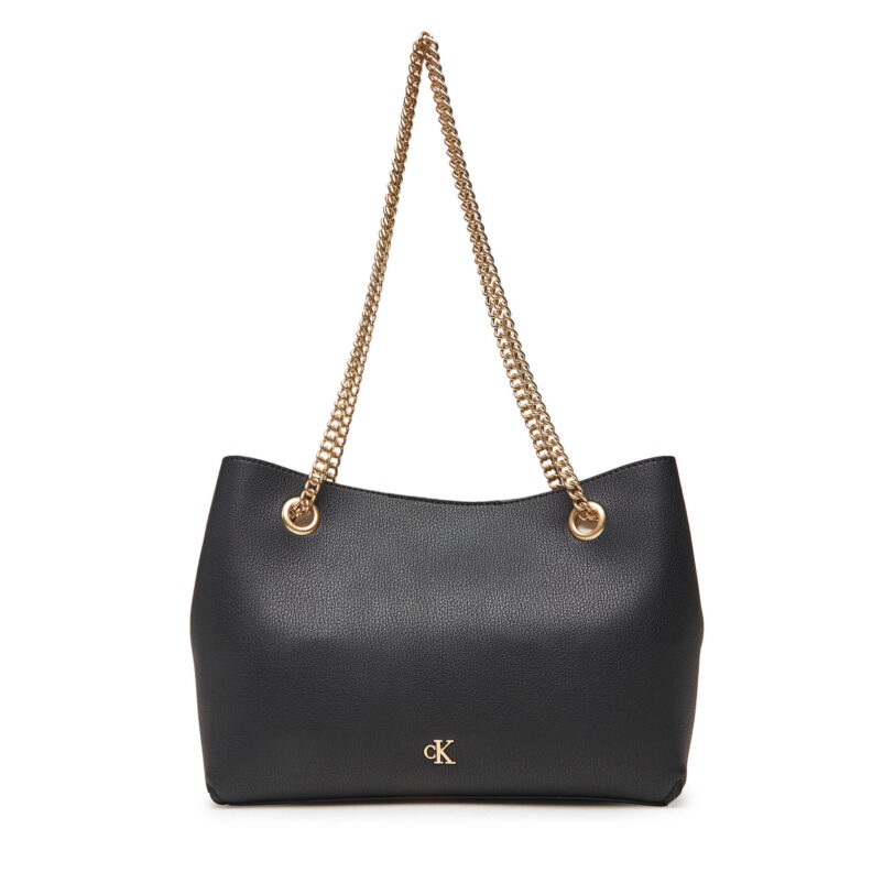 Дамска чанта Calvin Klein Minimal Monogram Shoulder Bag Wi LV04F3205G Черен цвят на ниска цена