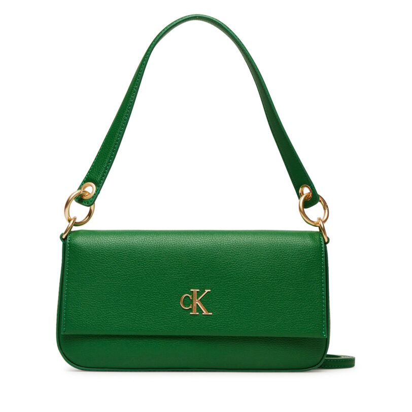 Дамска чанта Calvin Klein Minimal Monogram Shoulder Pouch LV04K3161G Зелен цвят на ниска цена