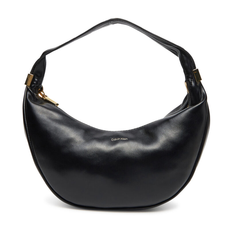 Дамска чанта Calvin Klein Pinched Soft Crescent Sm LV04F3010G Черен цвят на ниска цена