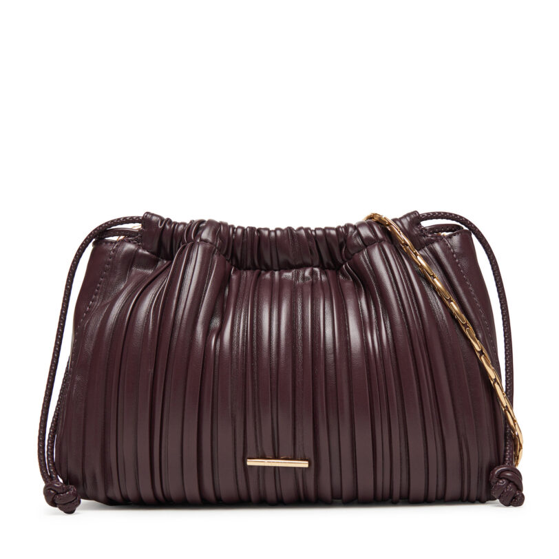 Дамска чанта Calvin Klein Plisse Drawstring Bag LV04F3076G Бордо цвят на ниска цена