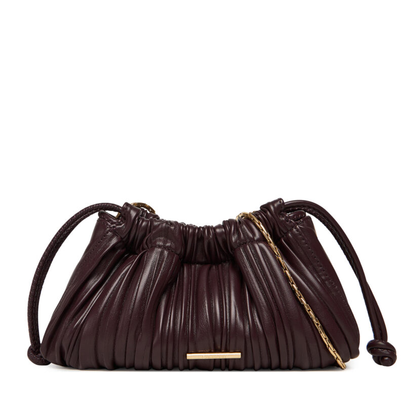 Дамска чанта Calvin Klein Plisse Mini Drawstring Bag LV04F3077G Бордо цвят на ниска цена