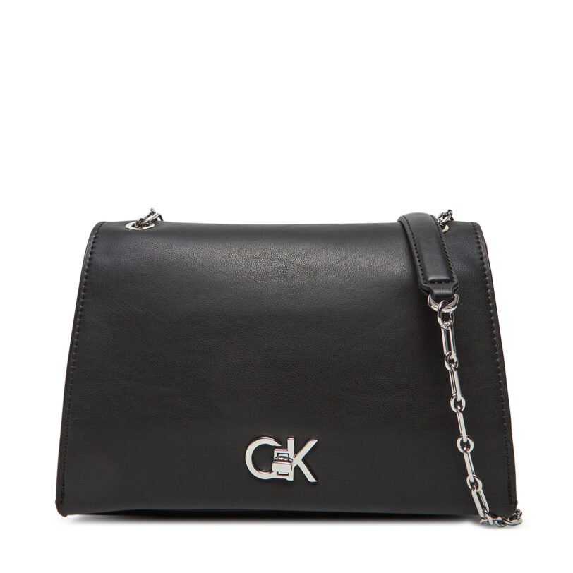Дамска чанта Calvin Klein Re-Lock Medium Chain LV04F3104G Черен цвят на ниска цена